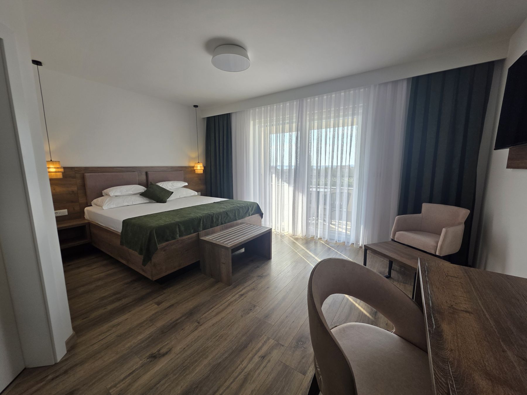Spacious triple room interior with balcony in Villa Perla - Vrsi Accommodation with Balcony & Comfort